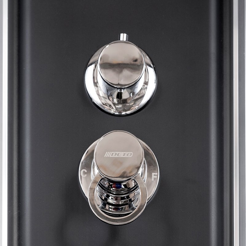 ЕМ1512 L с гидромассажем (гм.) Душевая кабина DETO Серия EM BМ4510 N LED с гм. BLACK - Вид №1