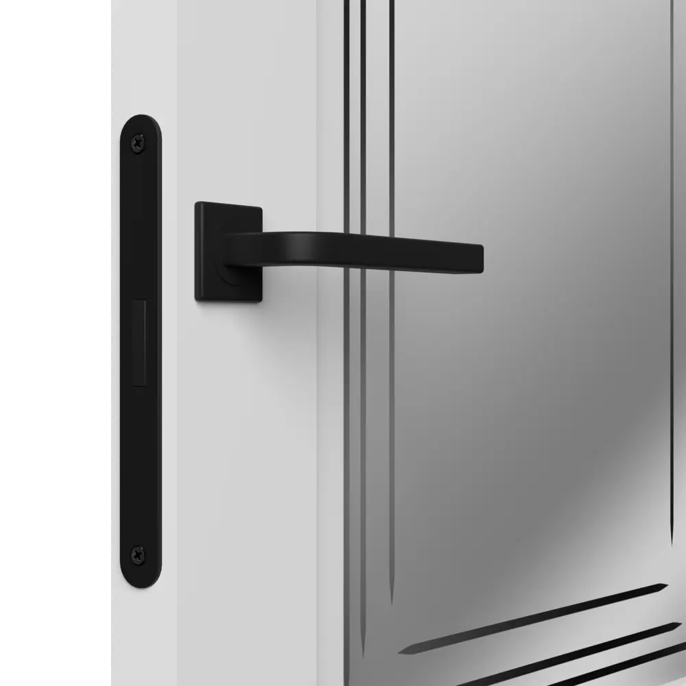 Дверь межкомнатная со стеклом Комфорт-2 90x200 см эмаль цвет белый с замком и петлями 89437714 STLM-2167253 RUMAX  - Вид №3