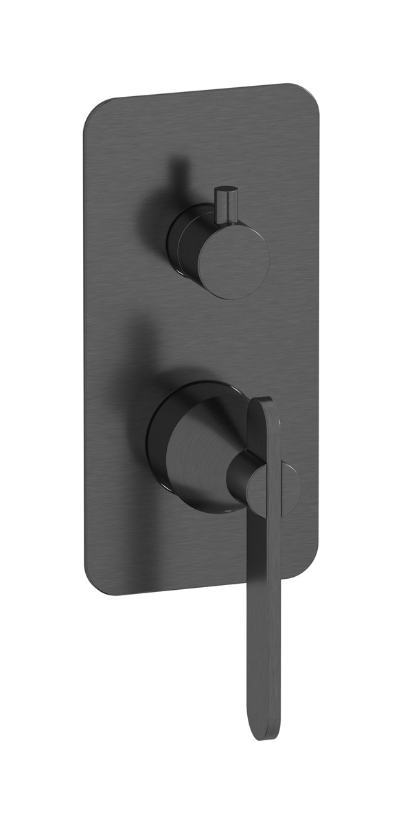 Внешние части встроенного в стену смесителя на 3 потребителя WE ARE IB oh312cc Brushed Black Chrome Soho