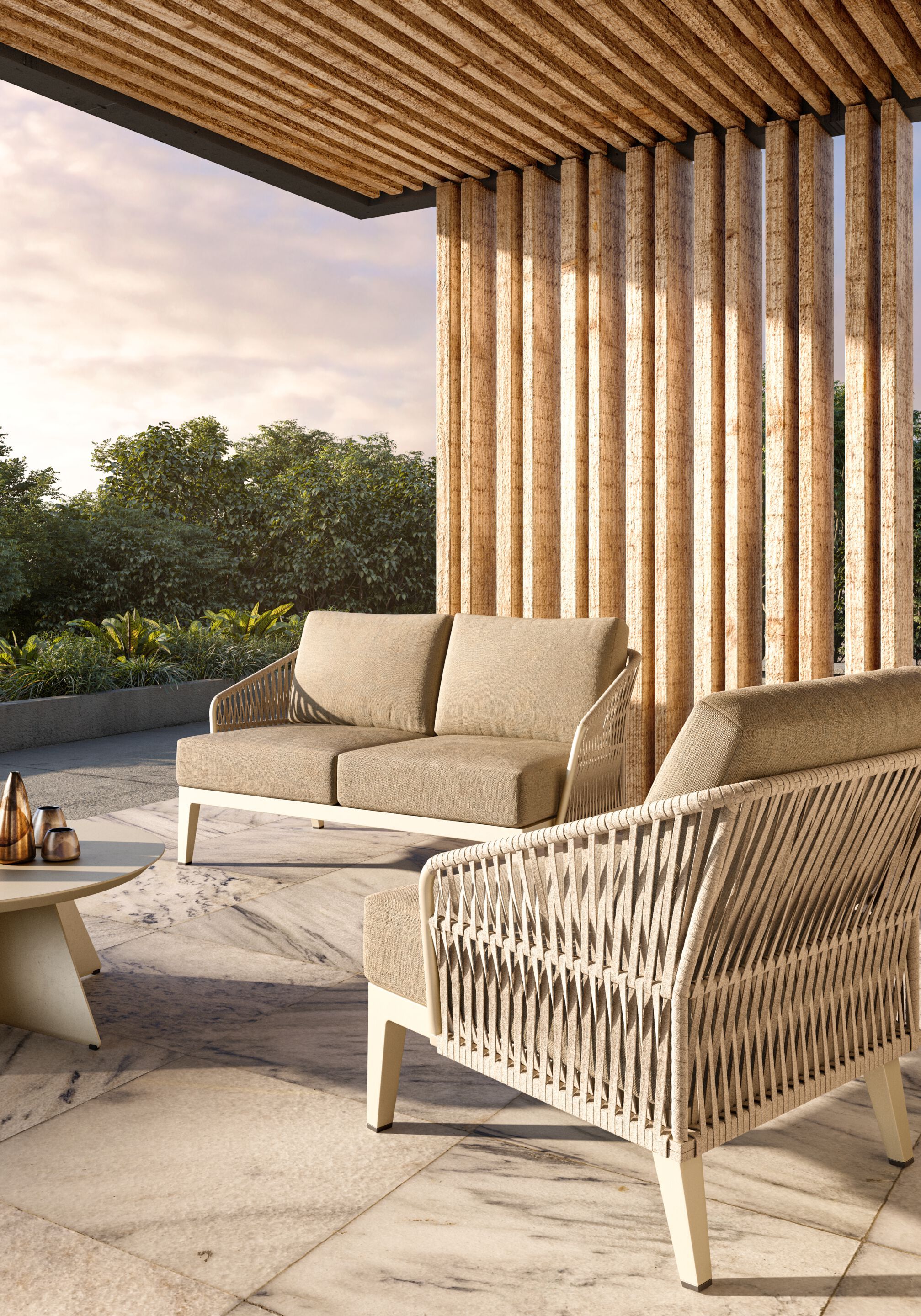 2-местный тканевый садовый диван VINEKO Mia ARCH-00023798 - Вид №3