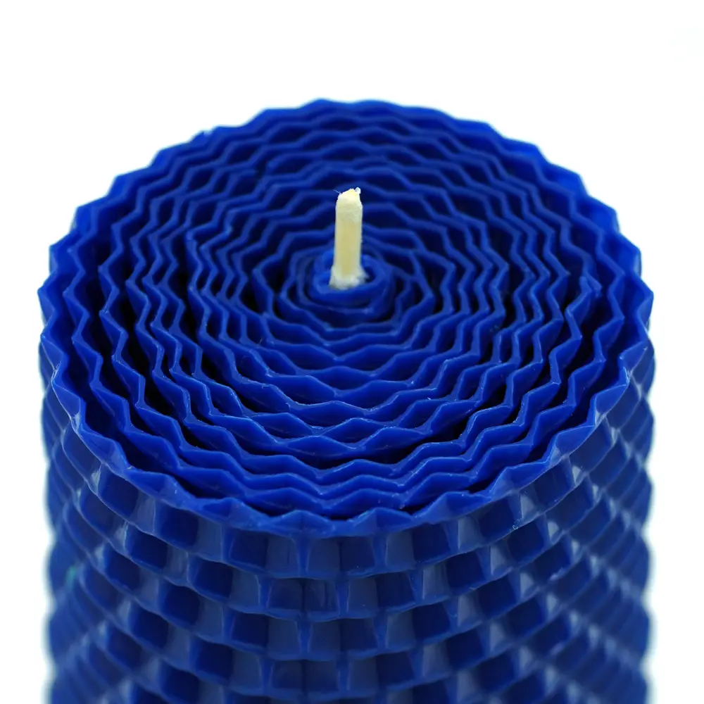 Свеча вощинная цилиндр синяя 5x6.5 см EVIS STLM-2055774 - Вид №1
