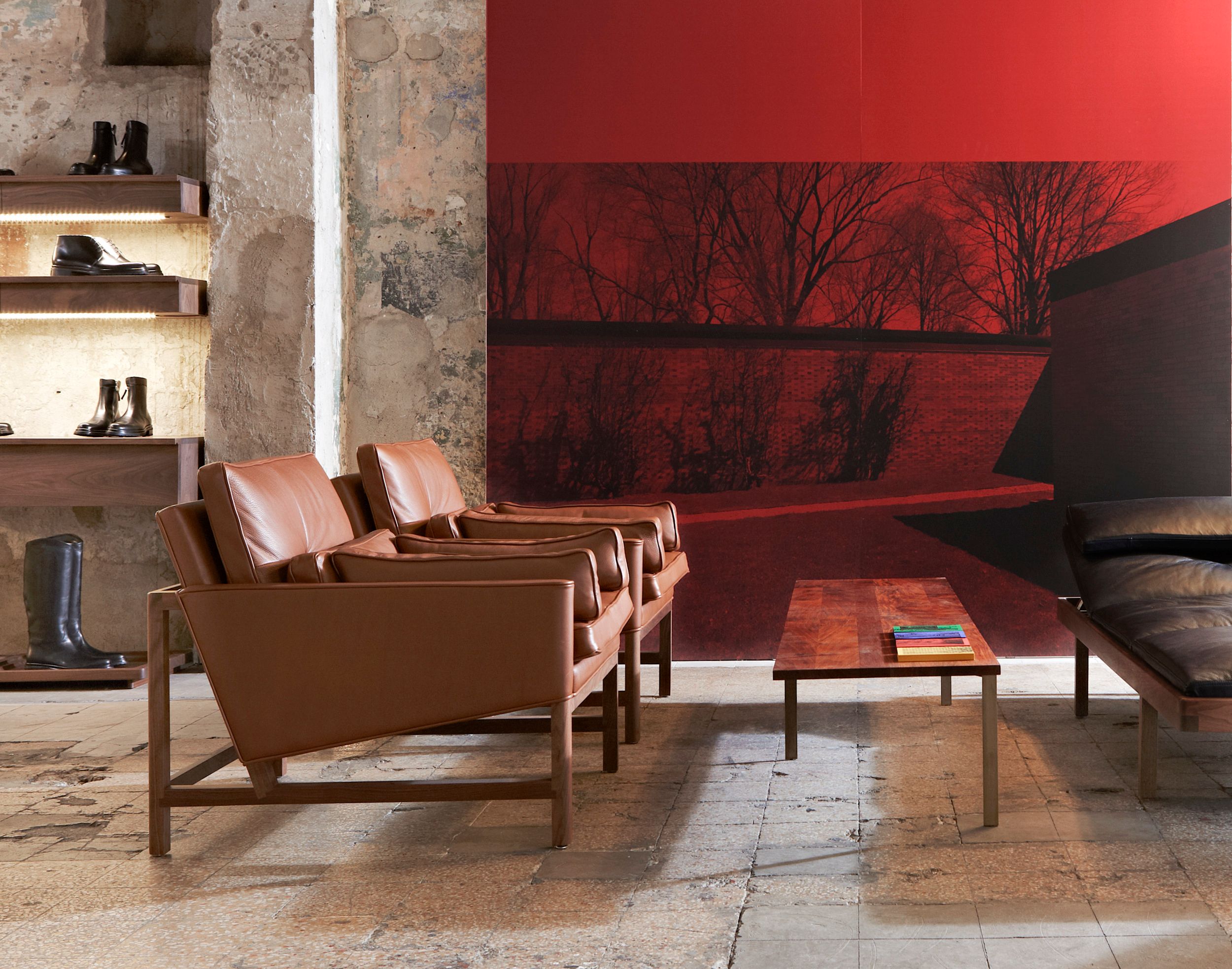 Кожаное кресло с подлокотниками BassamFellows Гостиная с деревянным каркасом ARCH-00102588 - Вид №5