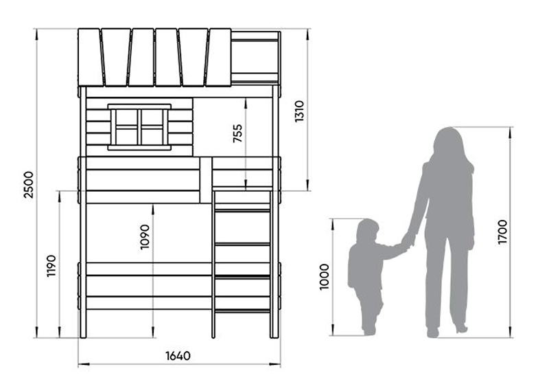 Кровать-чердак Home nord M 80х160 см белая, серая ELLIPSE ELLIPSE HOME 351793 Белый;серый Santreyd  - Вид №4
