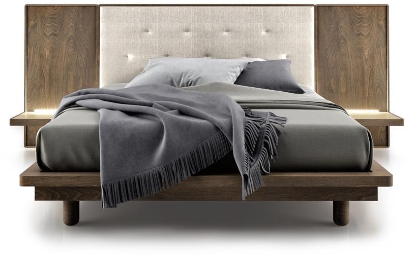 Huppé Кровать со встроенными прикроватными тумбочками с тафтинговым изголовьем Surface 25602-01/25802-01-eu HUPPE - Вид №1