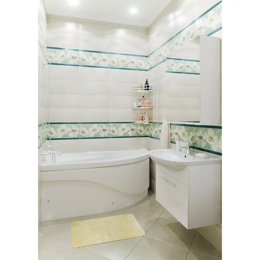 Вставка «Mint Flowers» Сорт1 20x44 см Santreyd STLM-2014604 - Вид №1