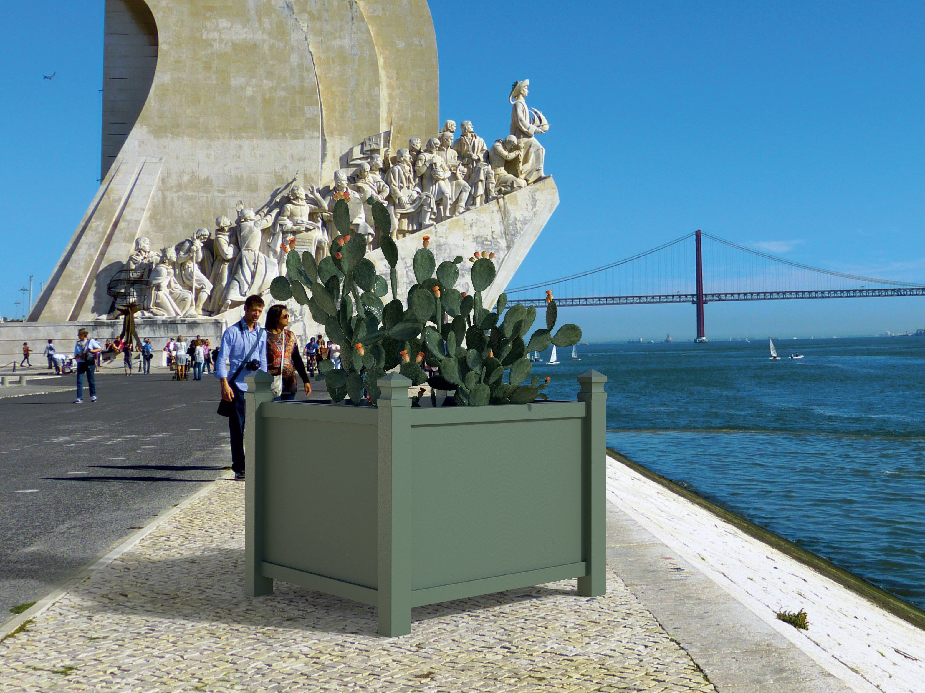 Стальная квадратная высокая плантатор Lazzari Plaza ARCH-00139084 - Вид №1