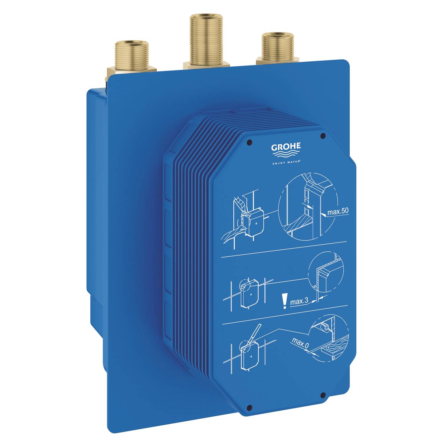 Термостатический смеситель для душа GROHE Eurosmart Cosmopolitan E Special, встраиваемый механизм для верхней монтажной части без ручки, скрытый монтаж, питание от батарейки, хром (36464000)