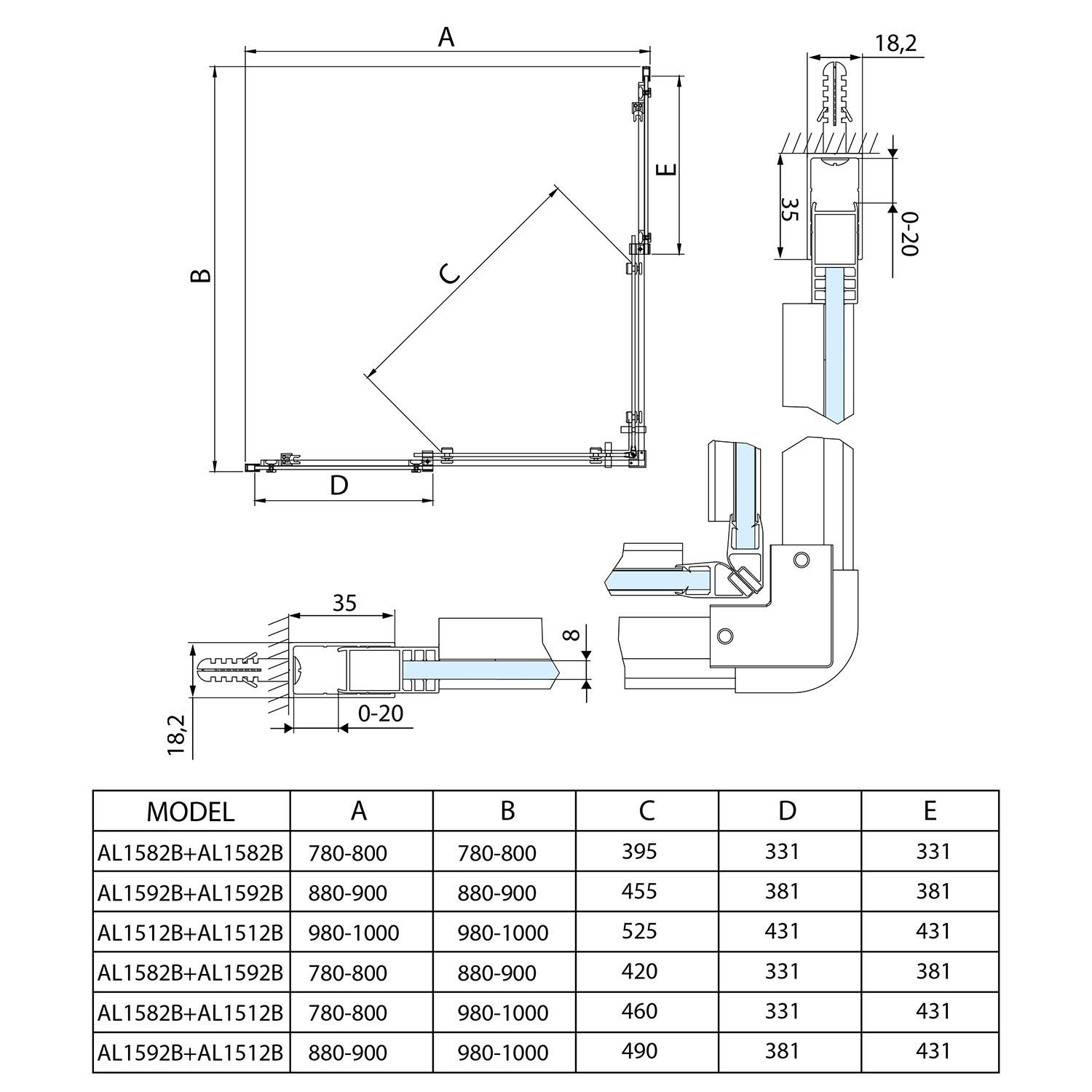 AL1512BAL1512B Polysan Ширмы для душа ALTIS LINE  - Вид №2