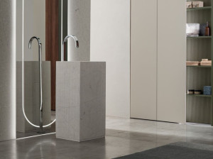 Каррарский мрамор отдельно стоящий квадратный умывальник