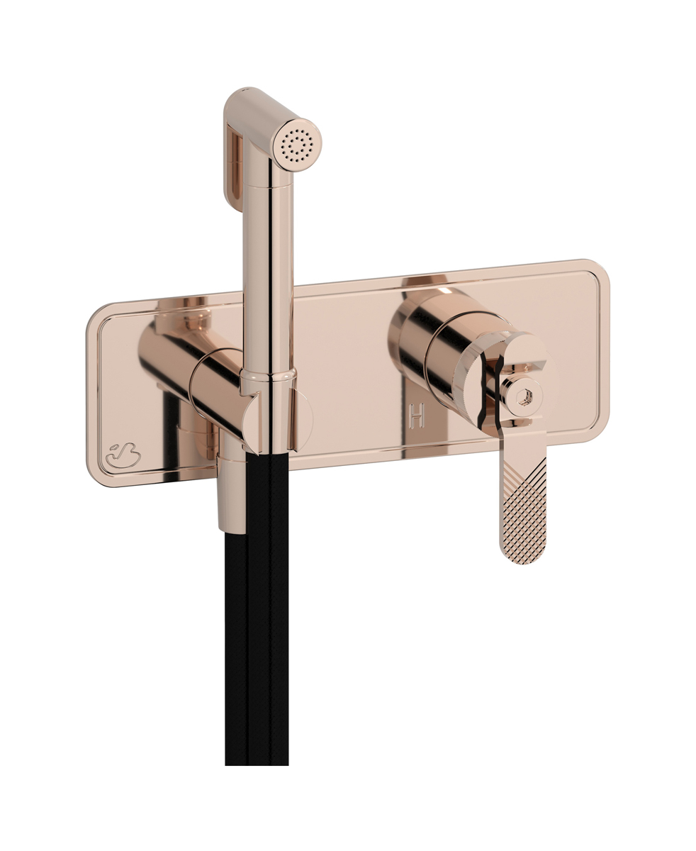 Внешние части гигенического душа со смесителем. WE ARE IB b2706rs Rose Gold Bold