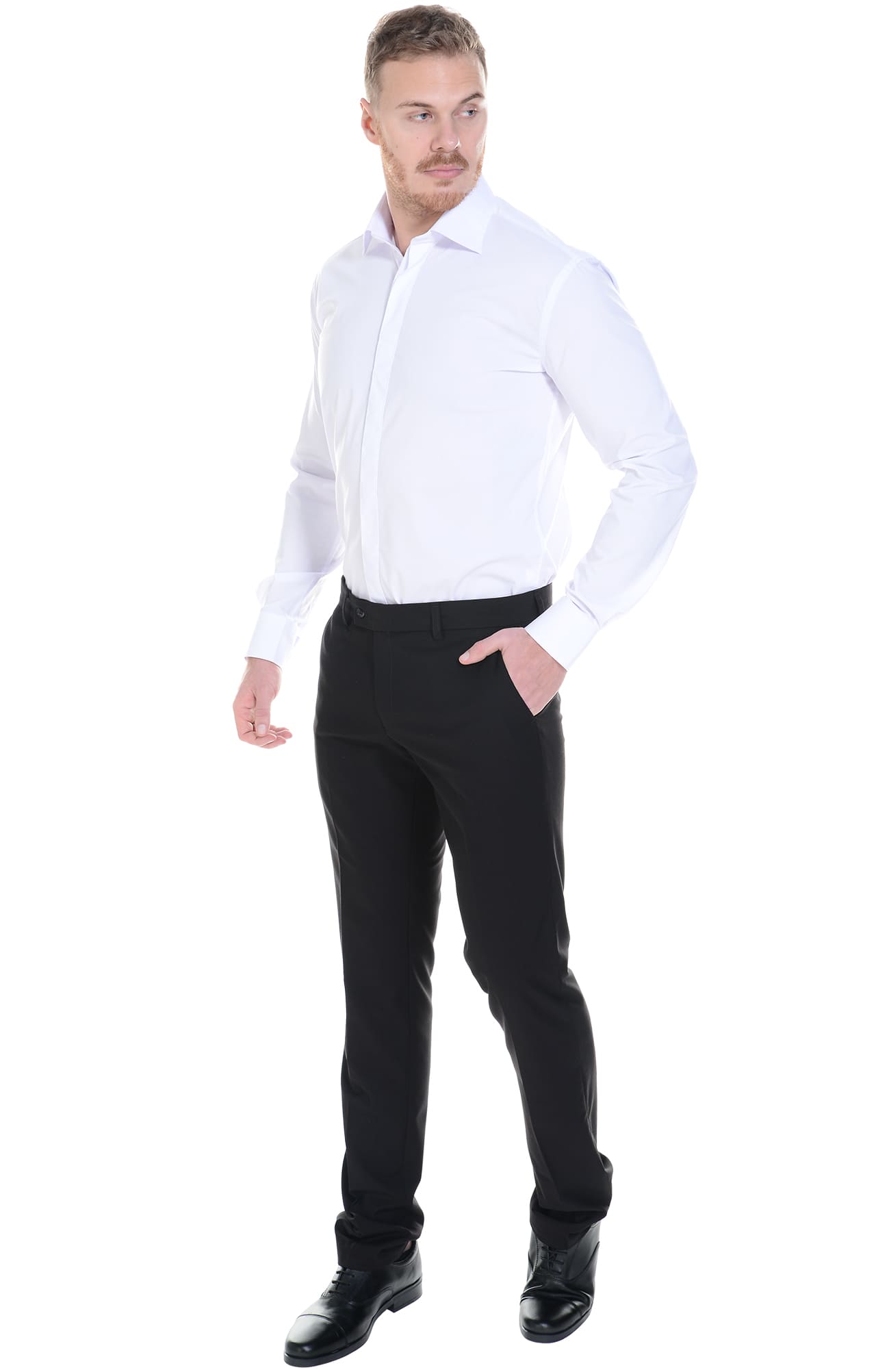 62461 Рубашка мужская  white El-Risto  Корпоративная одежда  размер 39/176-182  - Вид №16