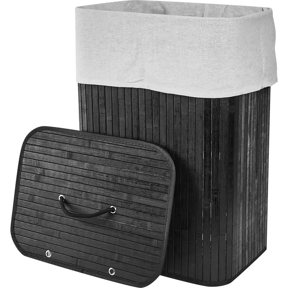 Корзина для белья Vidage Karfa 72 л бамбук цвет черный STLM-2106304 - Вид №2