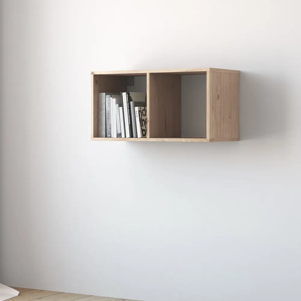 Стеллаж Spaceo KUB 2 секции 36x70.5x31.7 см ЛДСП цвет гикори джексон STLM-2203744