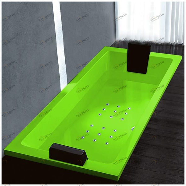 Ванна Gruppo treesse Quadra 199 V073C-DX-S салатовая с аэромассажем прямоугольная встроенная правая STAV073CDXS