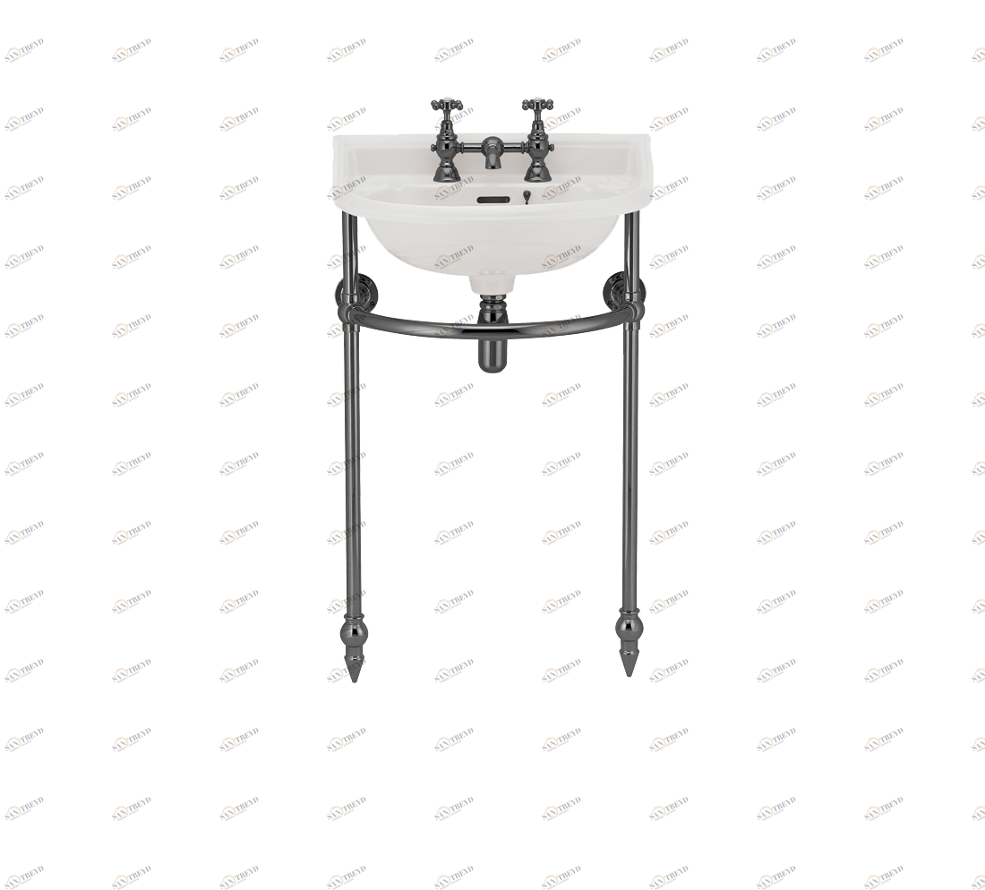 Gentry Home Таз большой белый Victorian Темный никель GH102173