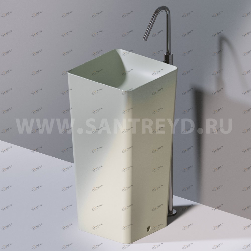L506T0R0VT131 Раковина напольная ELITE SQUARE 420х420х870 мм без отверстия под смеситель Бежевый матовый AeT ITALIA