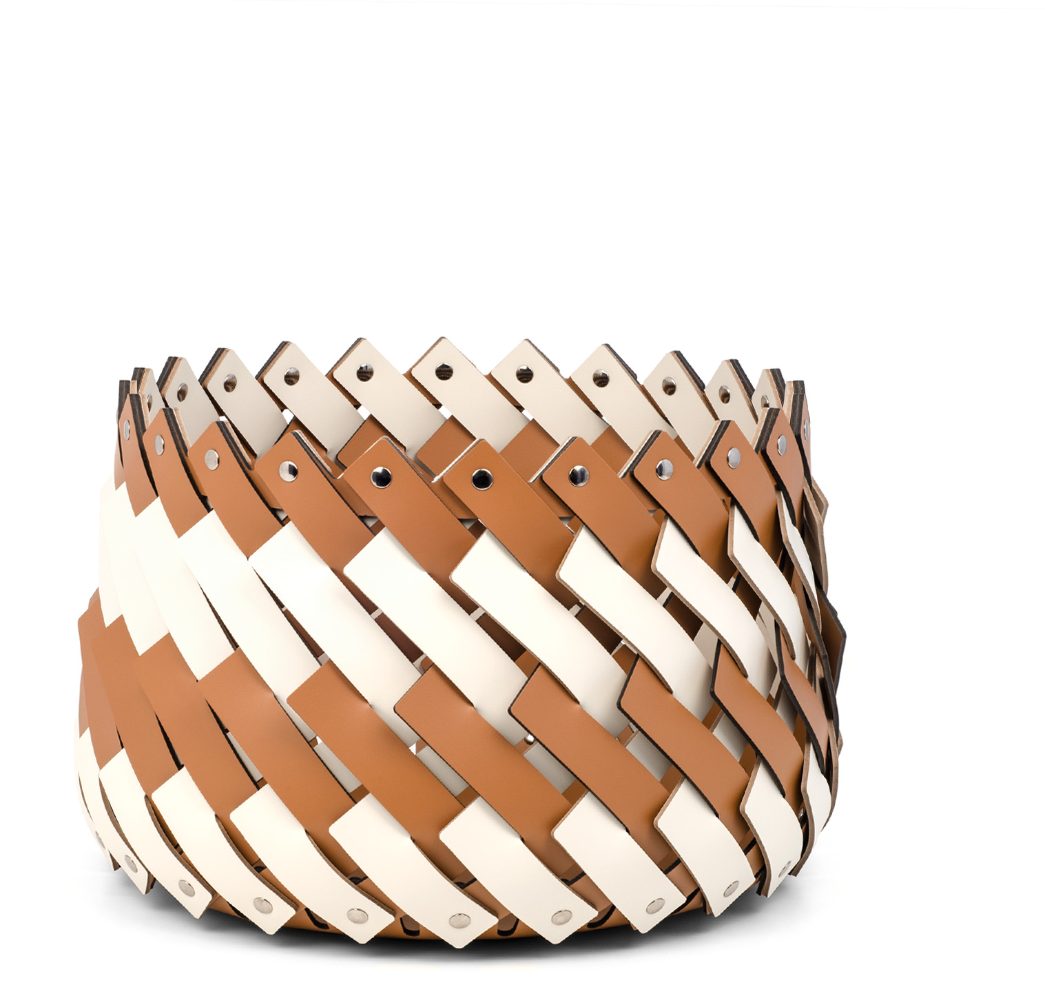 Корзина Almeria Bicolour - Ø 40XH27 см / регенерированная кожа_темно-серый