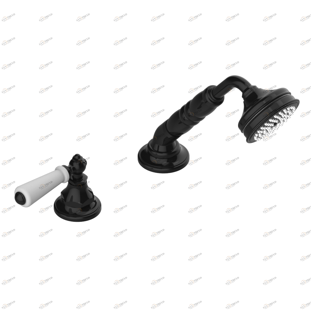 G75-6532/60A Смеситель керамический устанавливаемый на борту с ручным душем с ручкой одновременной регулировки – потока/температуры Thg-paris Charleston с рукоятками Покрытие PVD бронза G75 6532/60A CAT.F