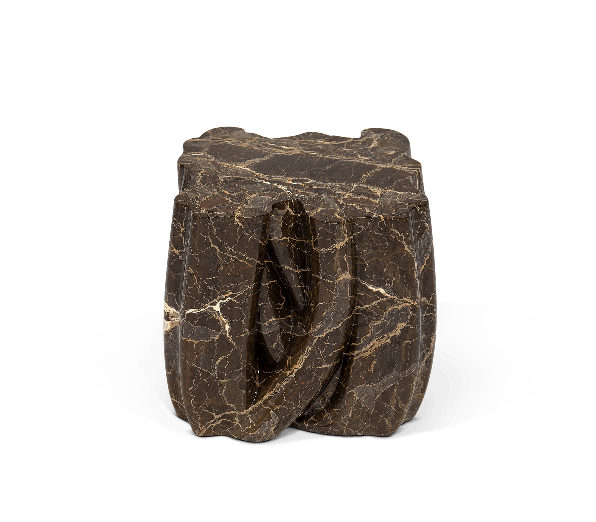 0-038 Монохромный коричневый столик из искусственного мрамора Boca Do Lobo 