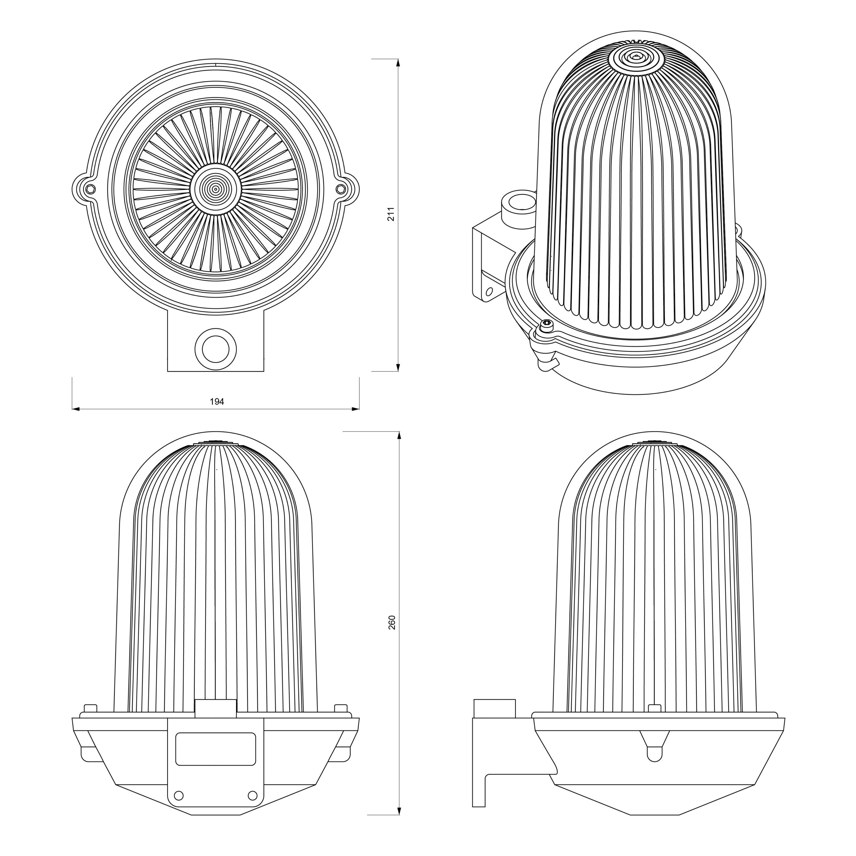 Анодированный алюминиевый настенный светильник Genuit Graphite ARCH-00129441 - Вид №7