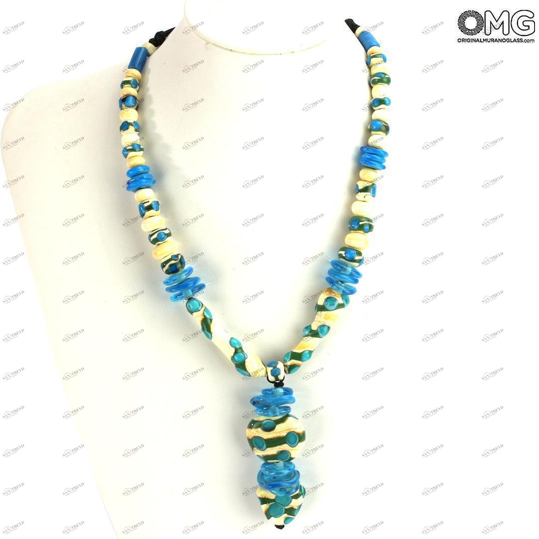 4799 ORIGINALMURANOGLASS Ожерелье с венецианскими бусинами Zattere  см 