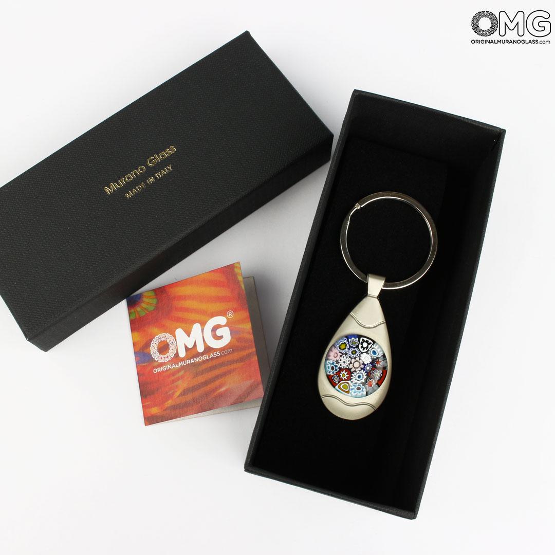 4065 ORIGINALMURANOGLASS Брелок для ключей Миллефиори - муранское стекло OMG 9 см  - Вид №1