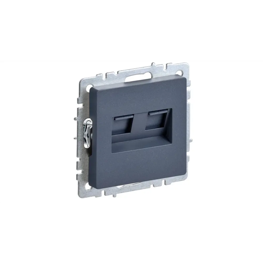 Розетка двойная встраиваемая IEK Brite РК10-2-БрМ RJ45 цвет маренго 89361851 STLM-2114654