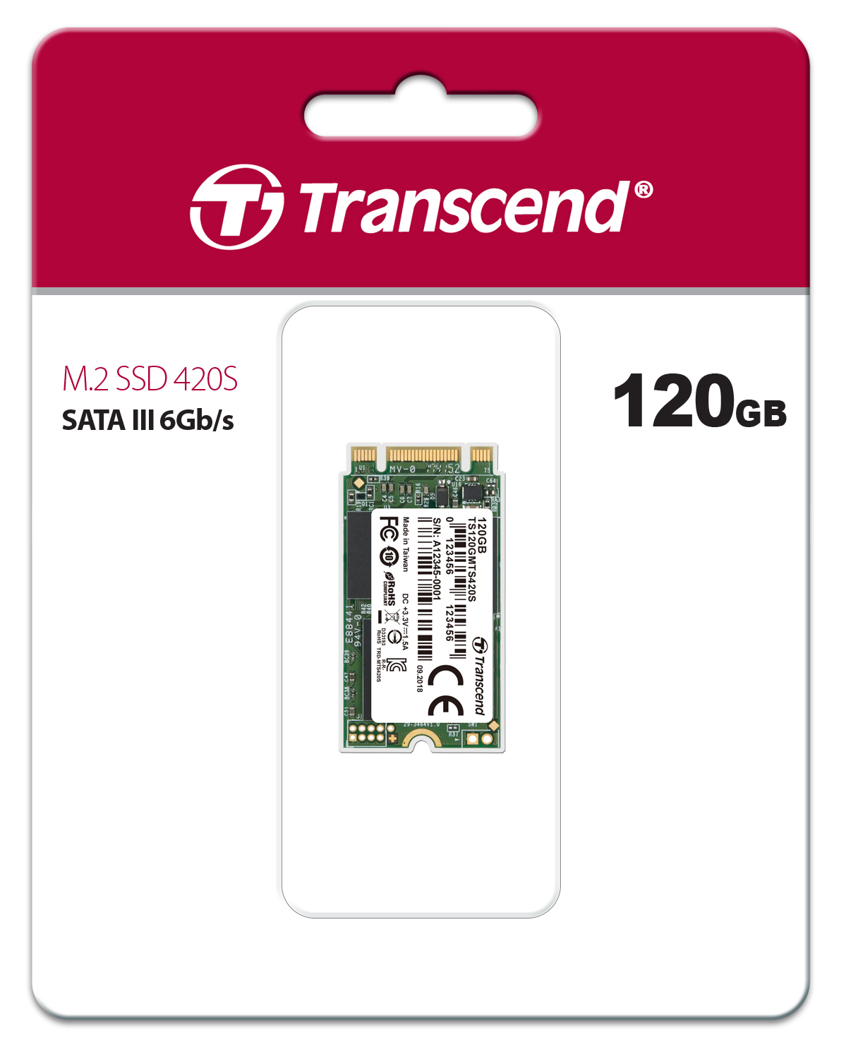 TS120GMTS420S 120gb, m.2 2242 ssd, sata3, 3d tlc Transcend Santreyd  - Вид №1