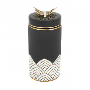 600744-GG ABHIKA КОРОБКА KRIZIA CERAMIC BG H30 D15 GREY/GOLD