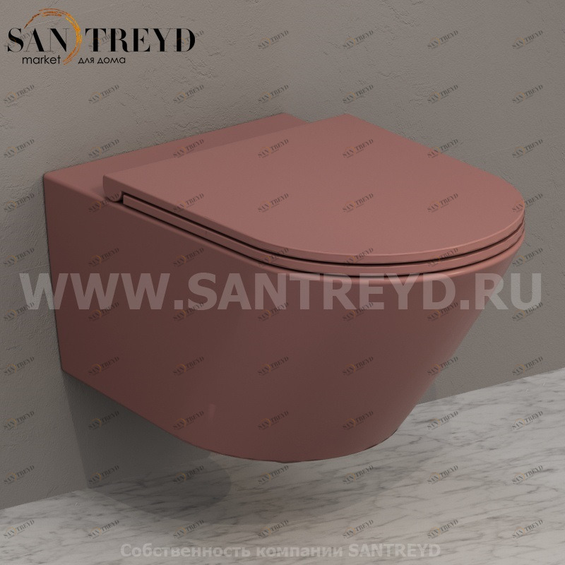 FOS05FR Подвесной унитаз настенный Розовый Ceramica Globo FORTY3 Италия