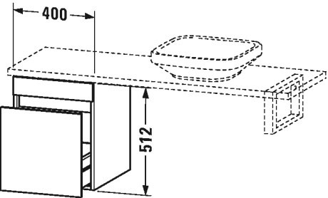 DS532104949 Шкафчик для компактной консоли DuraStyle #DS5321 400 x 478 мм Графит матовый, декор Duravit - Вид №1