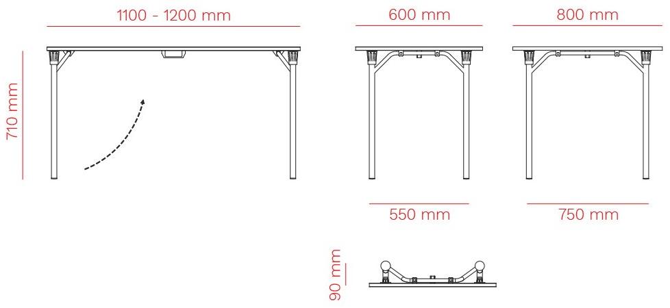 Mara Складной прямоугольный металлический стол  279  - Вид №5