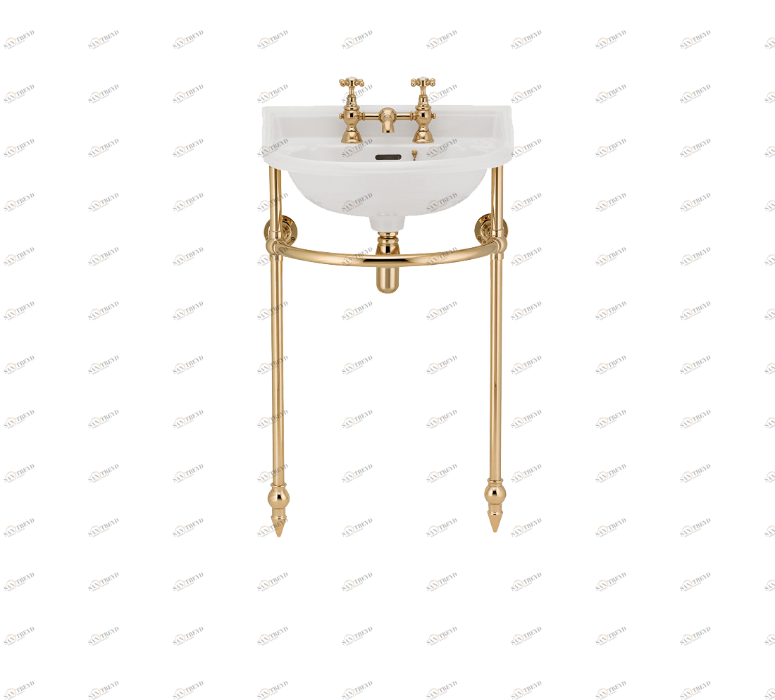 Gentry Home Таз большой белый Victorian Темное золото GH100409