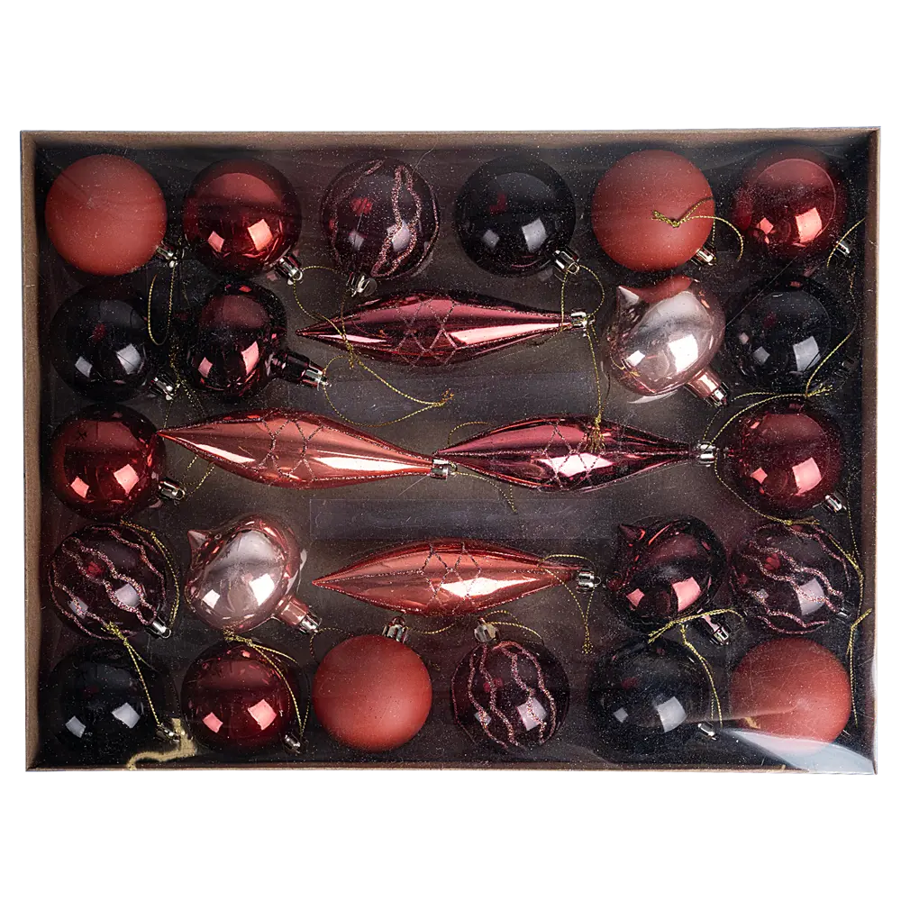 Набор елочных шаров KREAFORTA с блестками, 26 шт, розовый 89420571 STLM-1584303 - Вид №2