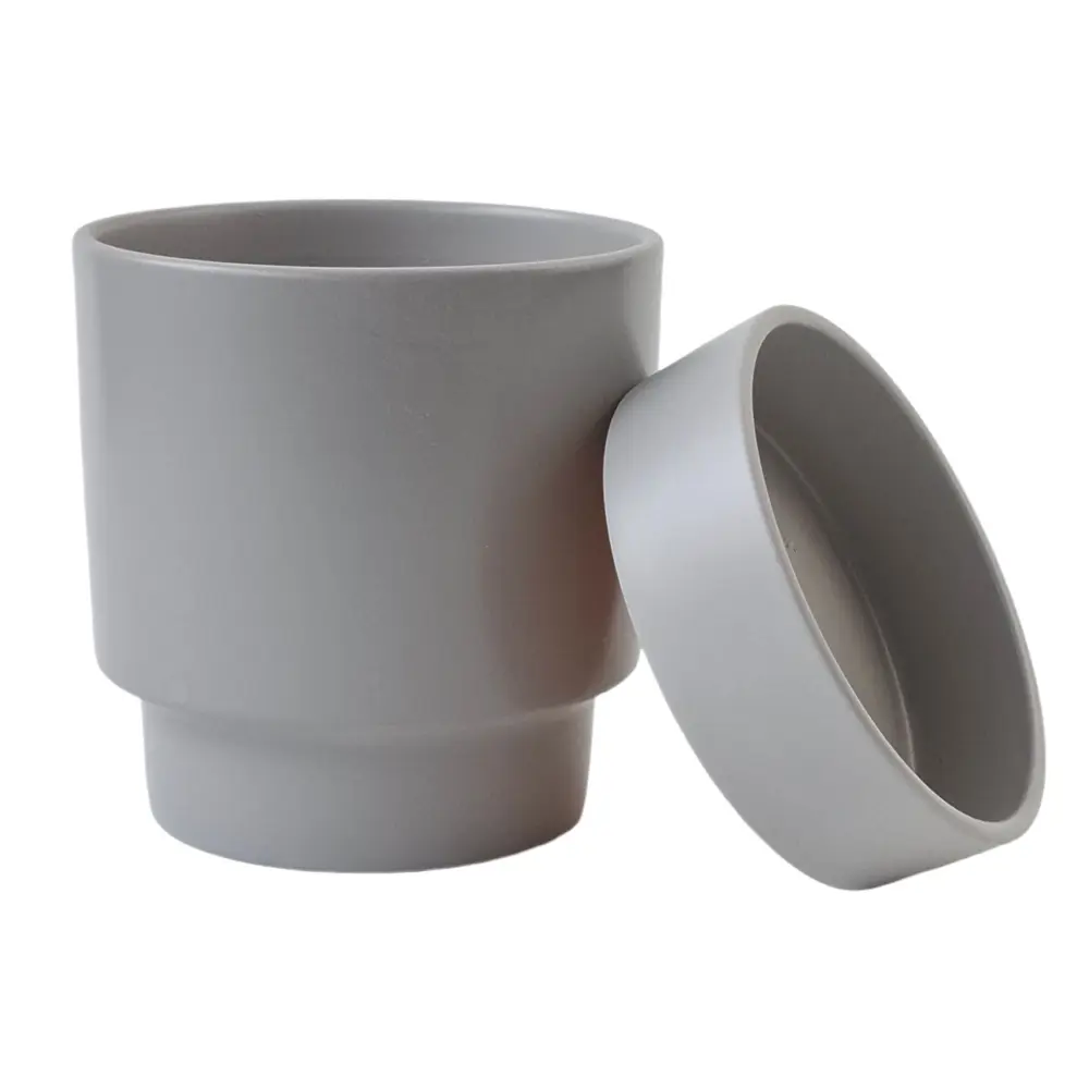 Горшок для цветов Берген Ø15 h15.5 см v1.8 л керамика серый Santreyd нет STLM-2146361 - Вид №1