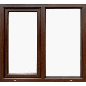 Окно пластиковое ПВХ VEKA двустворчатое 1270x1000 мм (ВxШ) однокамерный стеклопакет белый/темный дуб