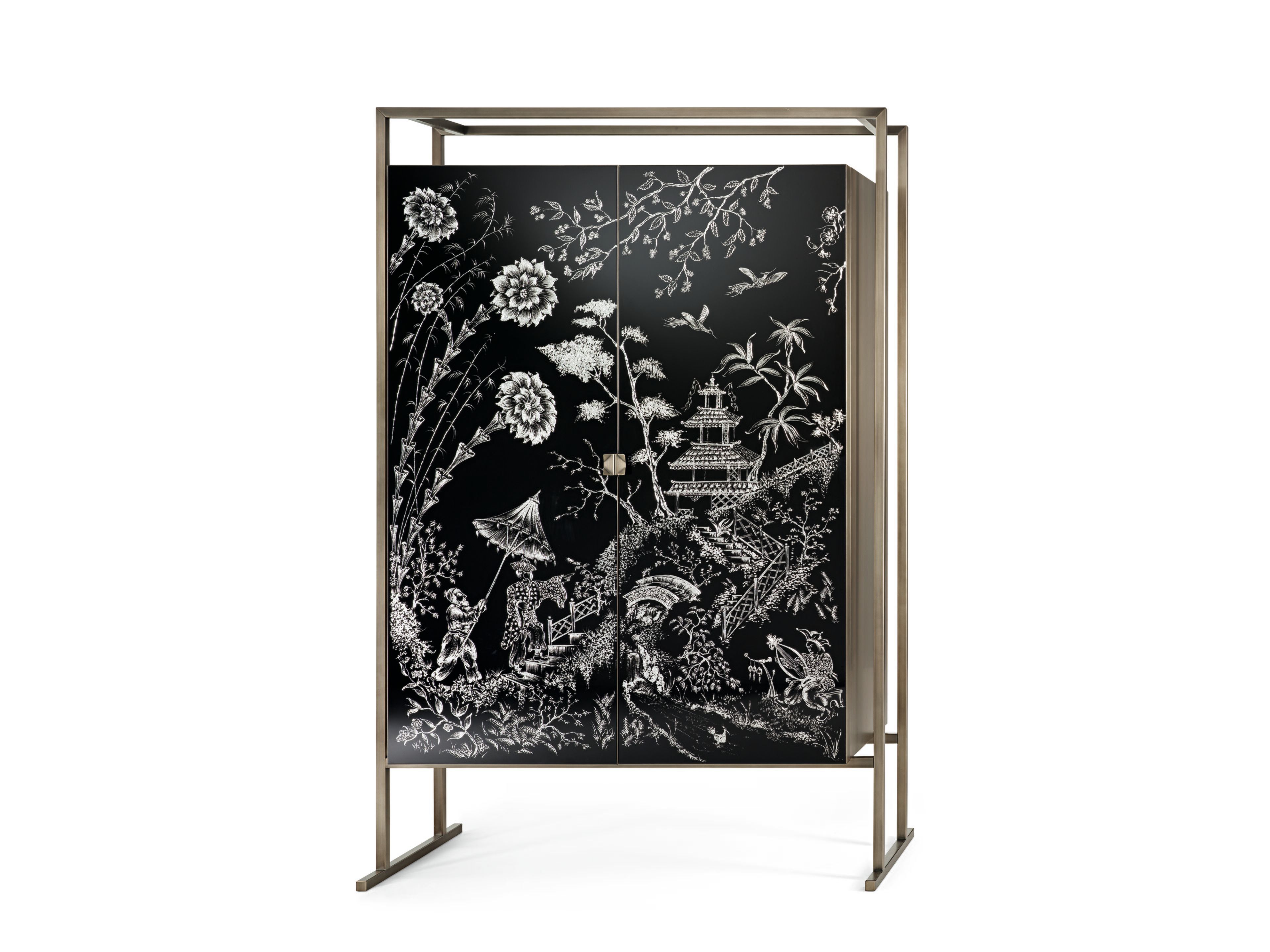 Шкаф из дерева и стекла со встроенным освещением с распашными дверями ARTE VENEZIANA MARCO POLO ARCH-00079226 - Вид №1