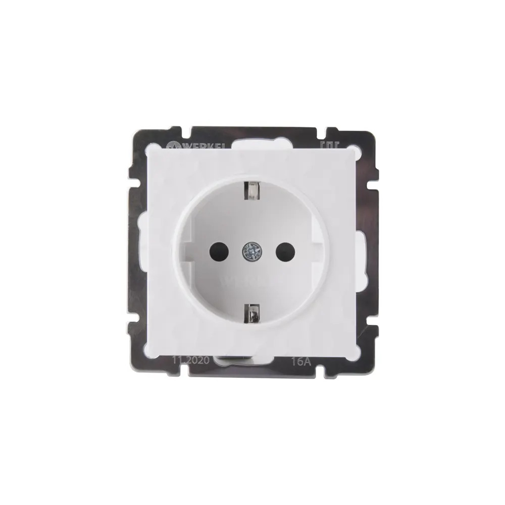 Розетка встраиваемая Werkel Hammer с заземлением со шторками цвет белый STLM-2140809