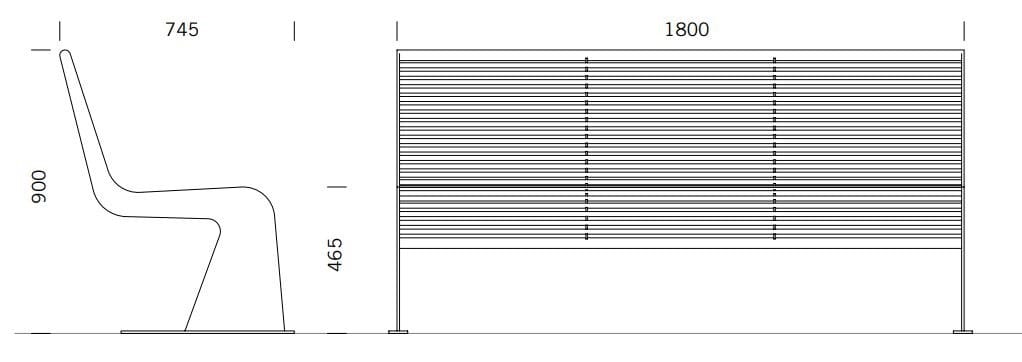 Скамья из нержавеющей стали с подлокотниками BENKERT BANKE Siardo ARCH-00065529 - Вид №3