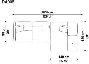 B&B Italia 3-х местный тканевый диван с шезлонгом Dock sun-id-1355318 - Вид №43