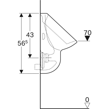 GEBERIT 236500000 Писсуар Geberit Aller, скрытый подвод, скрытый отвод  - Вид №4