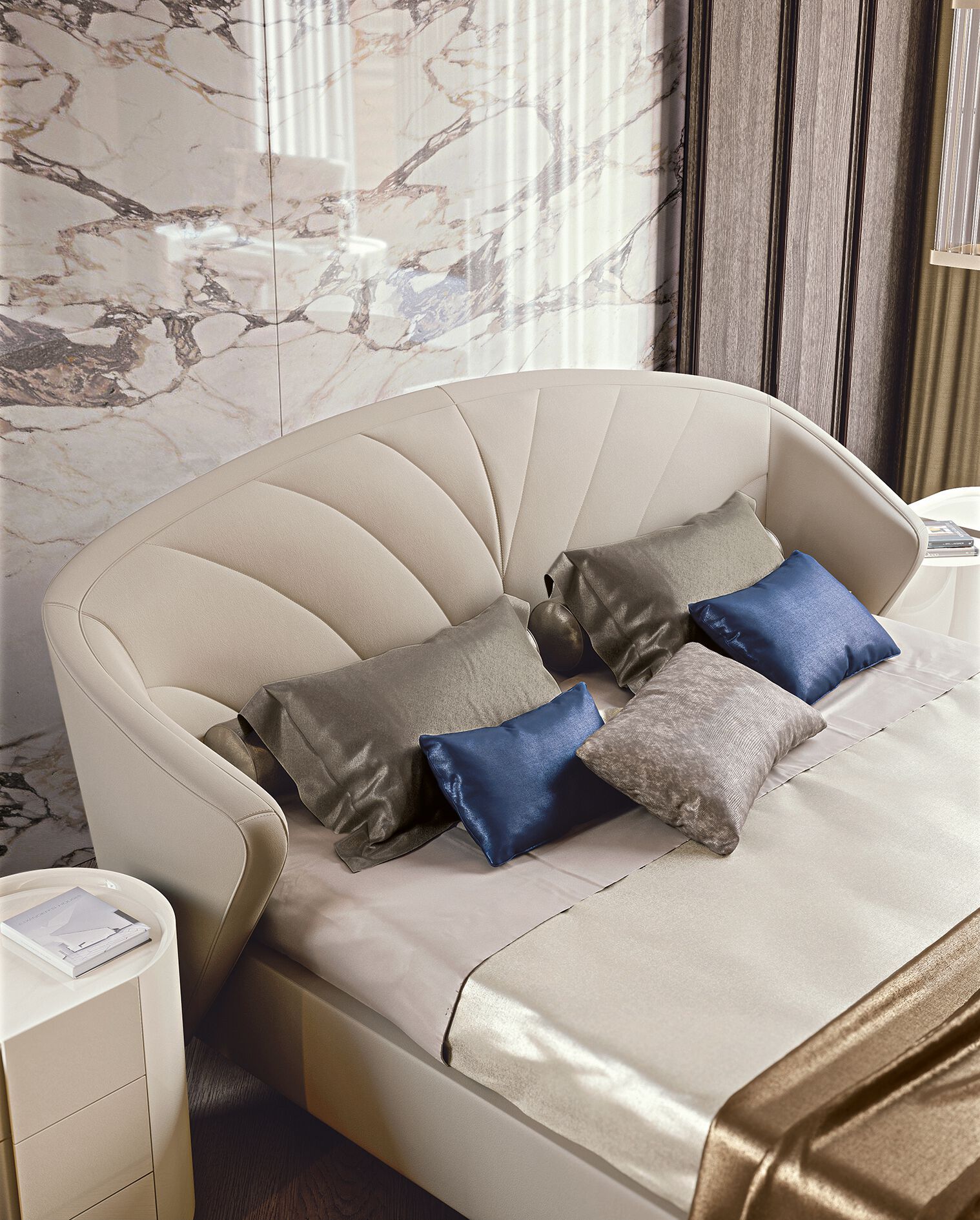 Двуспальная мягкая кровать из ткани Bizzotto Italia Atmosphera ARCH-00096157 - Вид №2