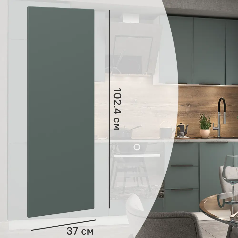 Фальшпанель для кухонного шкафа Инта 37x102 см KONSENSA МДФ цвет зеленый Инта зелёная STLM-2113305