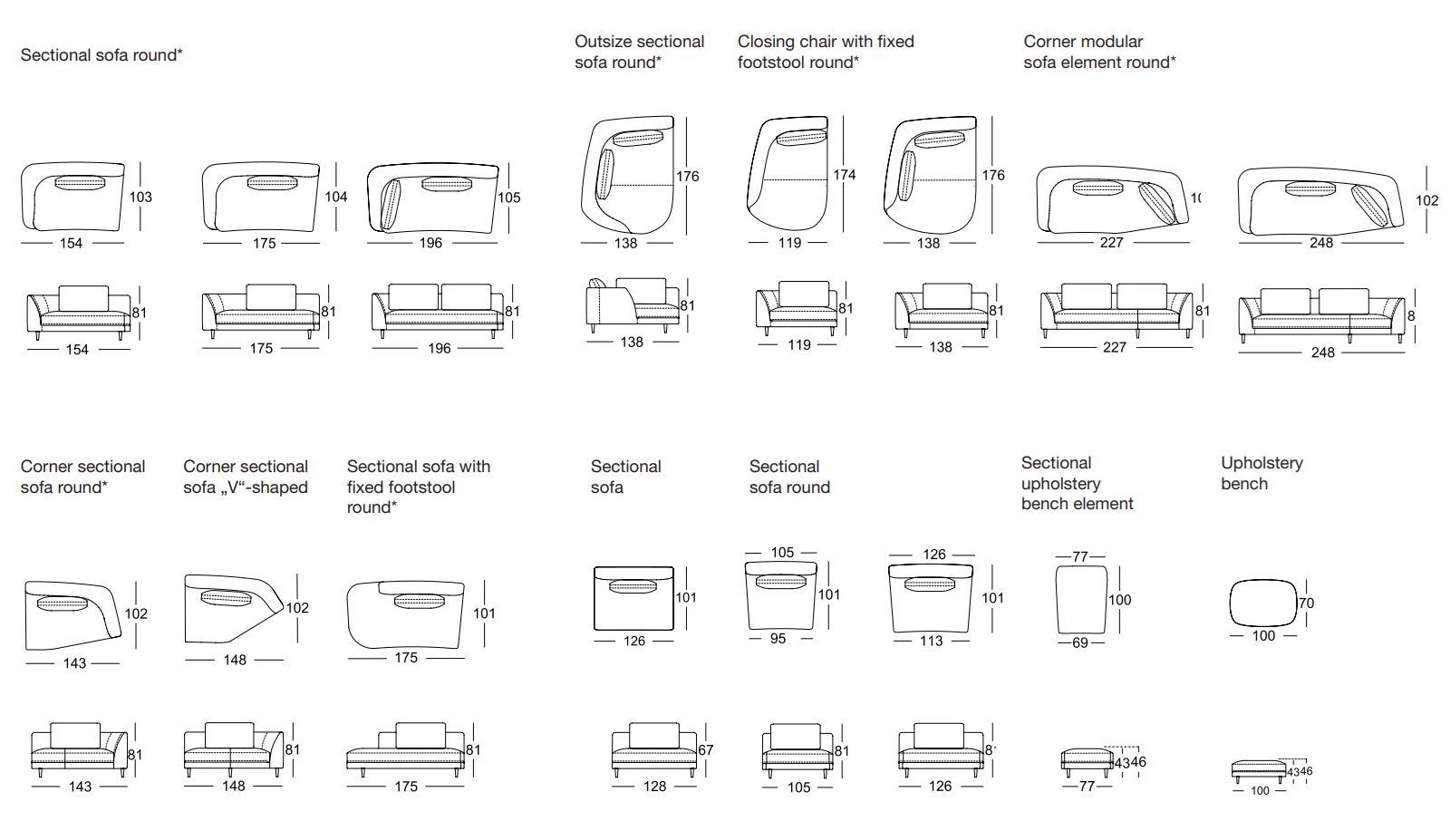 Угловой диван из ткани Rolf Benz Рольф Бенц Кумо ARCH-00104808 - Вид №4