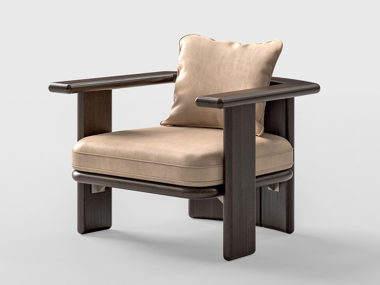 Деревянное кресло с подлокотниками CPRN HOMOOD Shapes 2025 ARCH-00103384