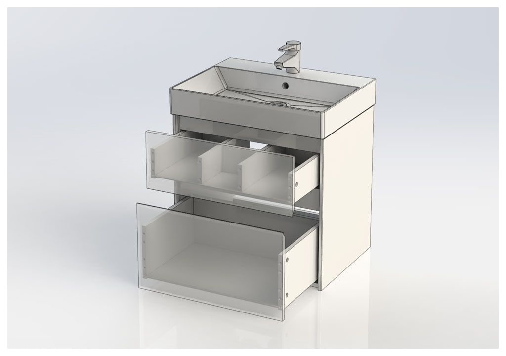 Тумба с раковиной Aquanet Бруклин 60 белый 00203958 - Вид №4