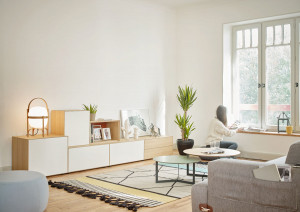 095710 Напольная тумба под ТВ белый Treku Lauki