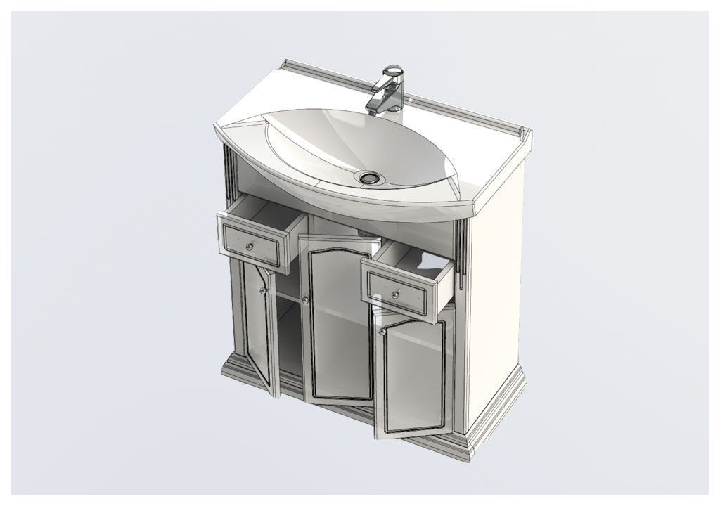 Тумба с раковиной Aquanet Лагуна 75 белый 0017529900175447 - Вид №5