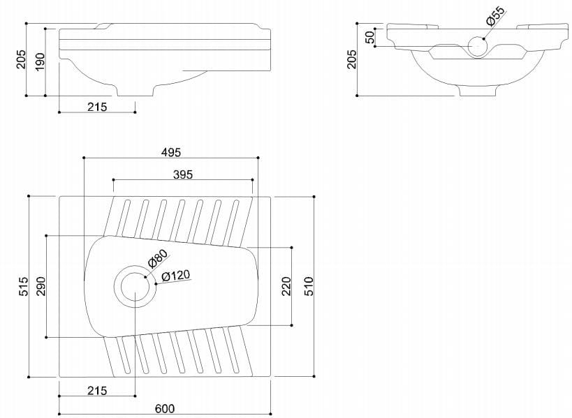 Фарфоровый утопленный турецкий общественный туалет Ponte Giulio Bagnocucciolo® - Standard ARCH-00145050 - Вид №2