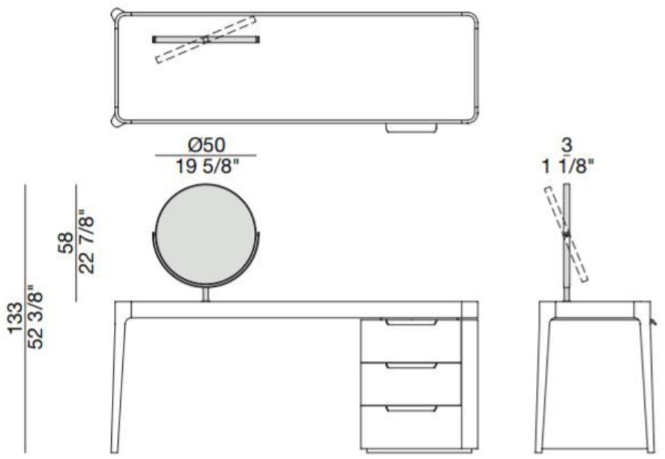 Porada Стол из орехового дерева с ящиками Iron sun-id-1355630 - Вид №5